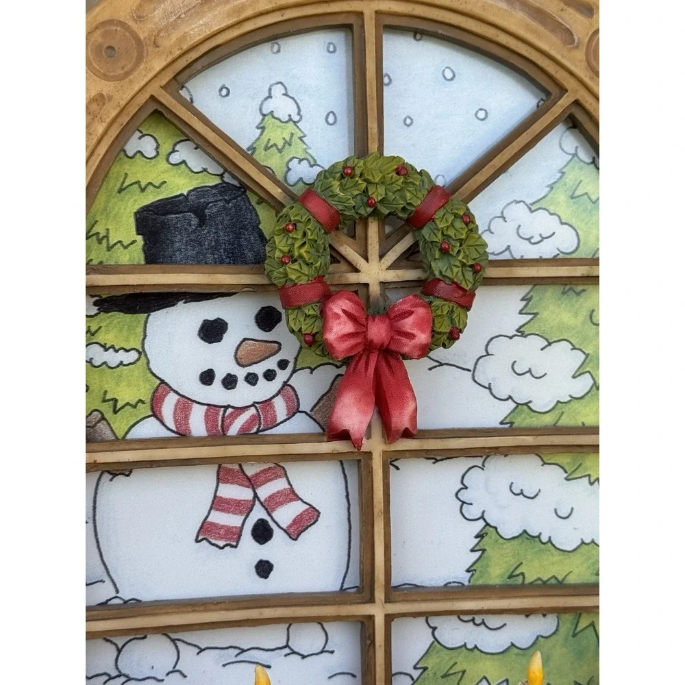 Windows our America candle holder tea‎ light vintage as is snowman Xmas decor